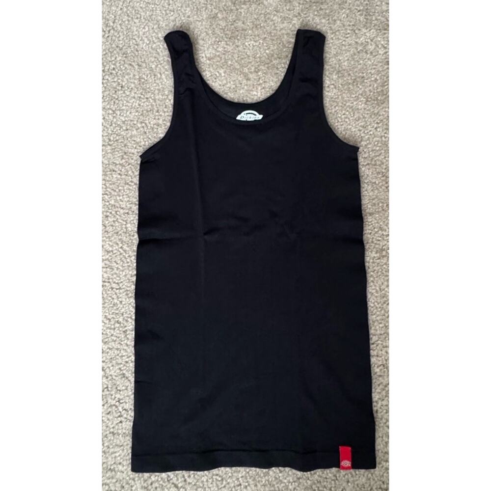 Dickies Women’s Black Tank Top Stretch Sleeveless Logo Basic Large/X-Large